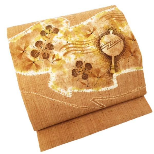 名古屋帯 中古 リサイクル 正絹 紬地 カジュアル 仕立て上がり  