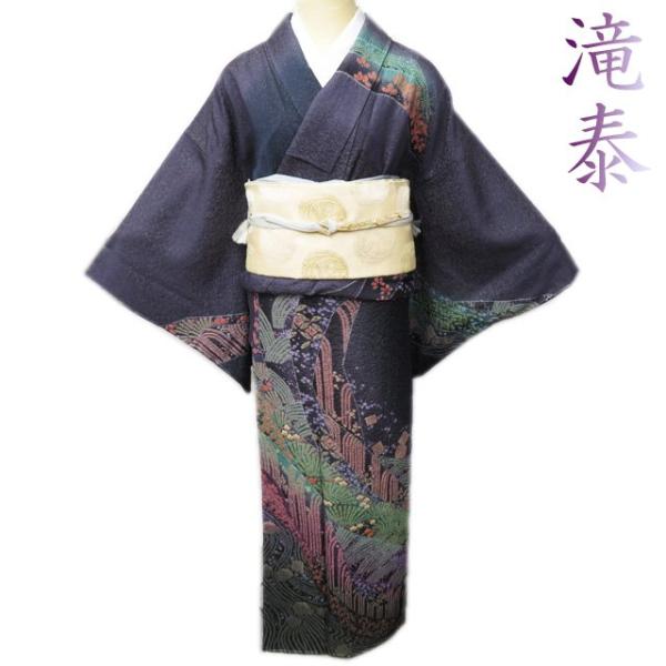 訪問着 着物  滝泰 金通 身丈166cm 裄69cm L トール A866-8 楽天市場】【中古】 訪問着 リサイクル 着物 正絹 袷 十日町 滝