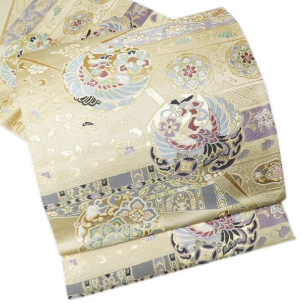 袋帯 中古 リサイクル 正絹 フォーマル 仕立て上がり 六通 華文 花鳥  