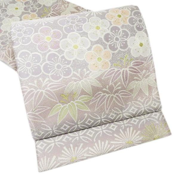 袋帯 中古 リサイクル 正絹 フォーマル 仕立て上がり 六通 植物文様