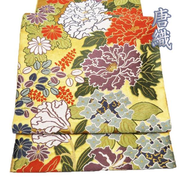 袋帯 中古 リサイクル 正絹 フォーマル 仕立て上がり 六通 唐織 手織り  