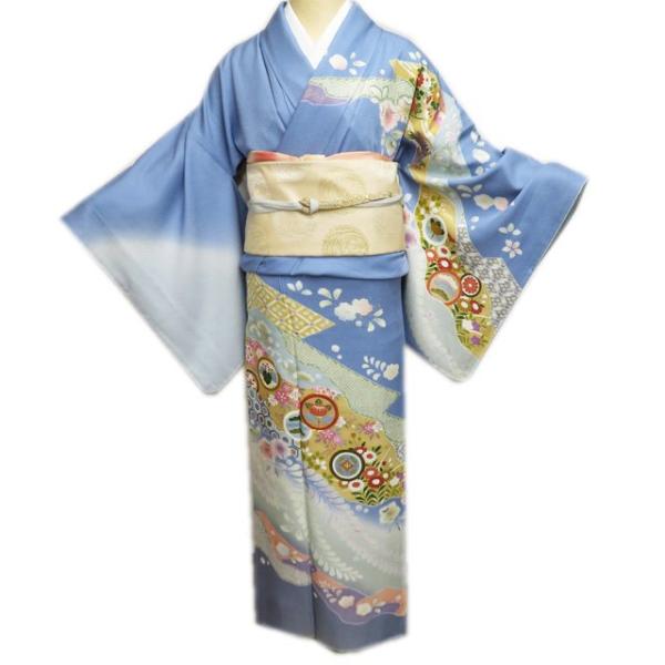 FINAL PRICE ／ 訪問着 着物 中古 正絹 袷 フォーマル 辻が花模様 花