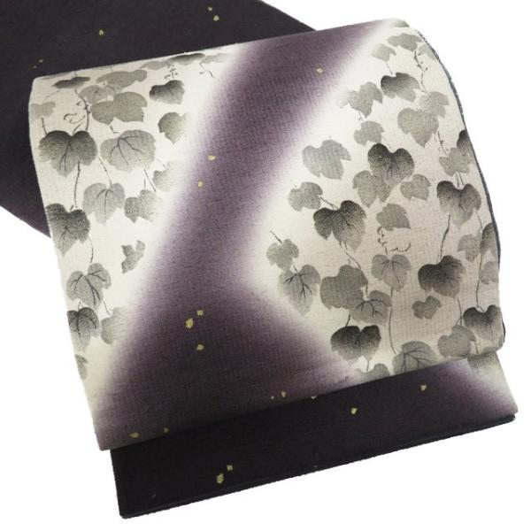 袋帯 中古 リサイクル 正絹 カジュアル 仕立て上がり お太鼓柄 蔦模様  