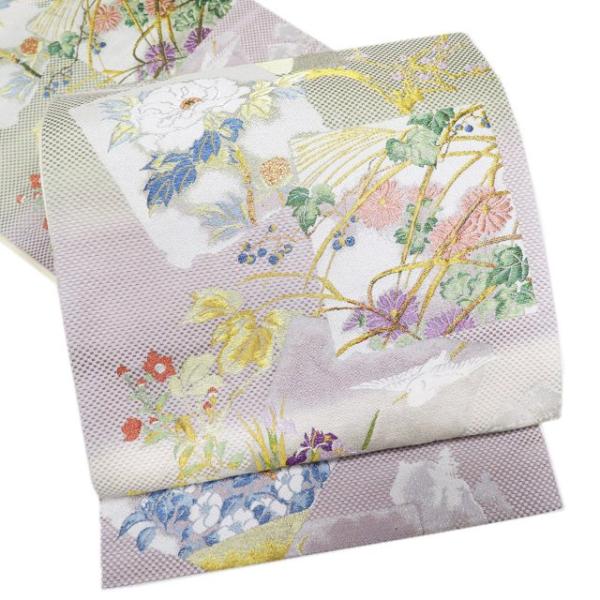 袋帯 中古 リサイクル 正絹 フォーマル 仕立て上がり 六通 花鳥文様 