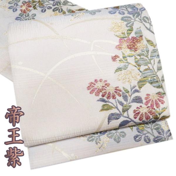 特選 袋帯 中古 リサイクル 正絹 フォーマル 仕立て上がり 六通 帝王紫  