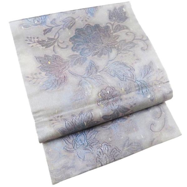 作り帯 付け帯 つけ帯 中古 リサイクル 正絹 仕立て上がり 花模様 箔糸  