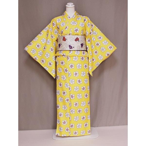 【美品✨】洗える着物　小紋　高級　 絵羽仕立て　竹に雀　黄土色　トールサイズB3 美品✨】洗える着物 小紋 高級 絵羽仕立て 竹に雀 黄土色 トール