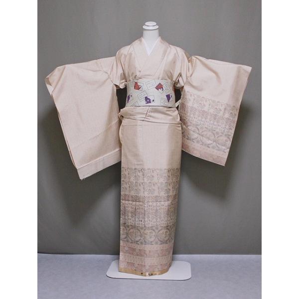 特選【大江山　鬼紬の訪問着】　大人エレガントな装いに　裄67cm　美品のお着物 大江山鬼紬の訪問着 未仕立 正絹紬訪問着 八掛付 当店在庫処分 つむぎ