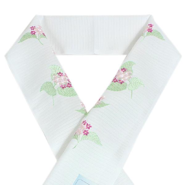 刺繍半衿 絽 東レシルック 夏 ホワイト ピンク グリーン 花 紫陽花 アジサイ ラメ お手入れ簡単 夏物 単品 浴衣 和装 和服 レディース きもの 日本製 0318 京都 きもの京小町 通販 Yahoo ショッピング