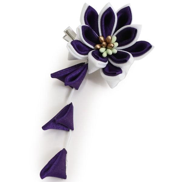髪飾り 成人式 卒業式 浴衣 七五三 結婚式 つまみ細工 菊 花びら 紫 ヘアアクセサリー 着物 京都 きもの京小町 通販 Yahoo ショッピング