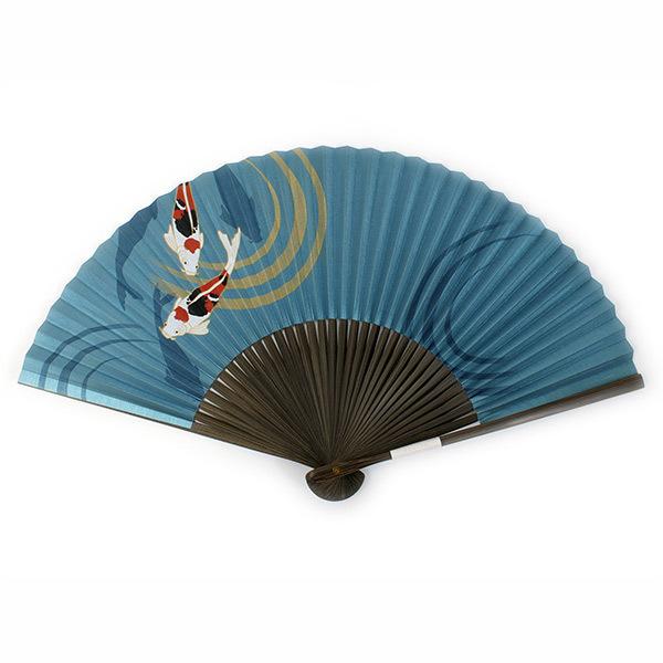扇子 男性用 単品 ターコイズブルー 鯉柄 メンズ エコ ギフト プレゼント 贈り物 春 夏 京扇子 カジュアル 小物 雑貨 京都 きもの京小町 通販 Yahoo ショッピング