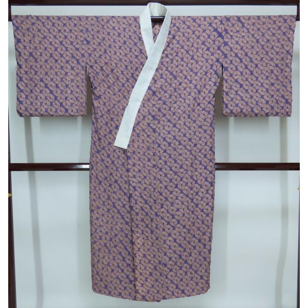 身幅大　長襦袢　絞り染め　蜘蛛絞り　高級　正絹　単衣　裄68cm　身丈130cm【中古】美品　j161emll　配送方法お任せ（代引き不可）