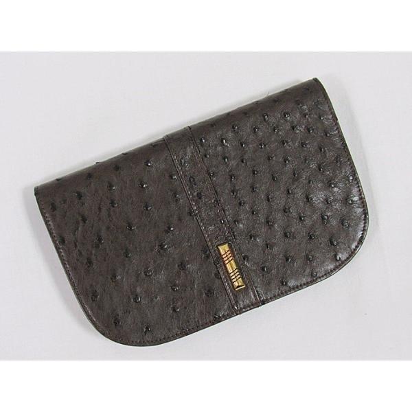dial hook】オーストリッチ 財布 カード入れ／長財布☆茶 : kimono