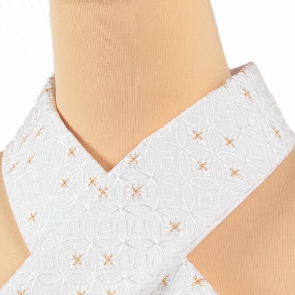 きもの 和 衿秀き楽っく専用替え衿 刺繍半襟 白地 白×金小七宝文