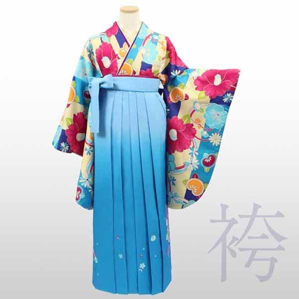 袴レンタル15点フルセット【Sサイズ/青/紫(2尺袖)＆水色毬刺子(袴 