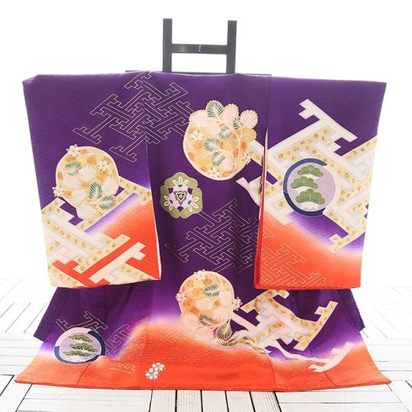 男女兼用産着レンタル【紫/古典に松の丸】お宮参り 初着 祝着 フルセット 着物 赤ちゃん 男の子 女の子 ベビー 記念撮影【ご確認】※原則ご希望利用日から10日以上前の予約でご用意しております。ご利用日が直近の場合、お届けが難しい可能性がご...