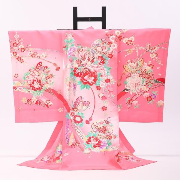 【夏物】女児産着レンタル【絽/ピンク/牡丹と鞠】お宮参り 初着 祝着 7月8月フルセット 着物 赤ちゃん 女の子 ベビー 記念撮影【ご確認】※原則ご希望利用日から10日以上前の予約でご用意しております。ご利用日が直近の場合、お届けが難しい可...