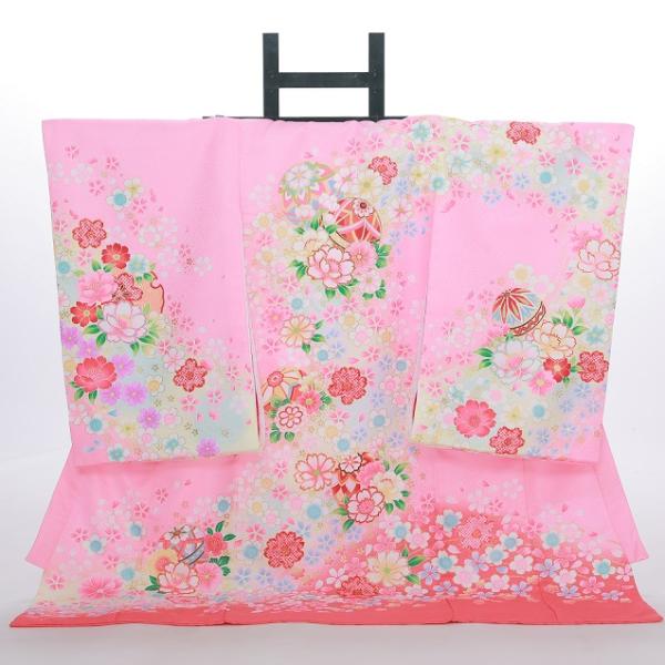女児産着レンタル【ピンク/花鞠】お宮参り 初着 祝着 フルセット 着物 赤ちゃん 女の子 ベビー 記念撮影【ご確認】※原則ご希望利用日から10日以上前の予約でご用意しております。ご利用日が直近の場合、お届けが難しい可能性がございます。※「予...