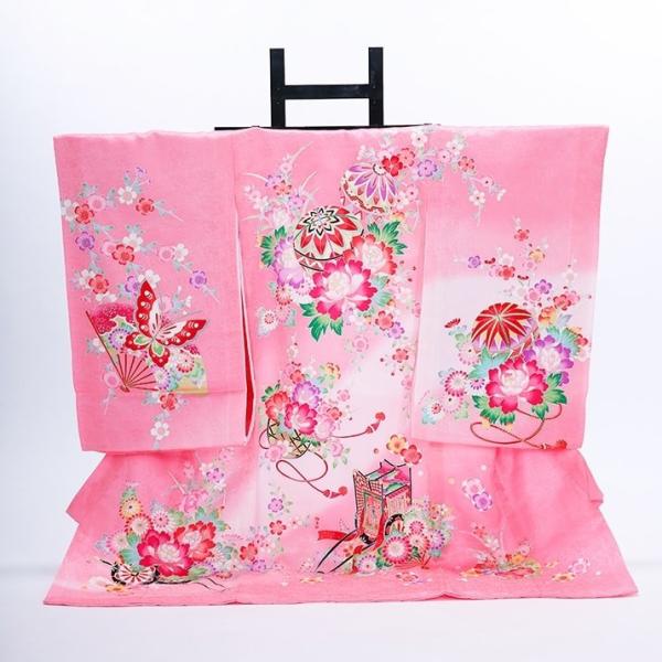 女児産着レンタル【ピンク/鞠と蝶と御車】お宮参り 初着 祝着 フルセット 着物 赤ちゃん 女の子 ベビー 記念撮影【ご確認】※原則ご希望利用日から10日以上前の予約でご用意しております。ご利用日が直近の場合、お届けが難しい可能性がございます...