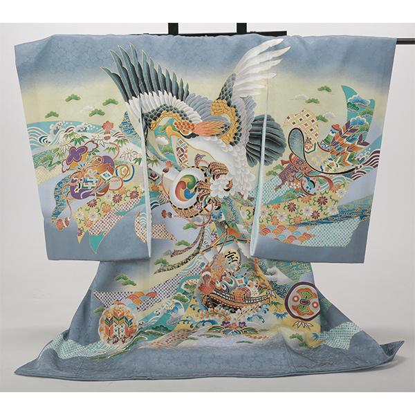 男児産着レンタル【グレー/鷹に宝船】お宮参り 初着 祝着 フルセット 着物 赤ちゃん 男の子 ベビー 記念撮影【ご確認】※原則ご希望利用日から10日以上前の予約でご用意しております。ご利用日が直近の場合、お届けが難しい可能性がございます。※...