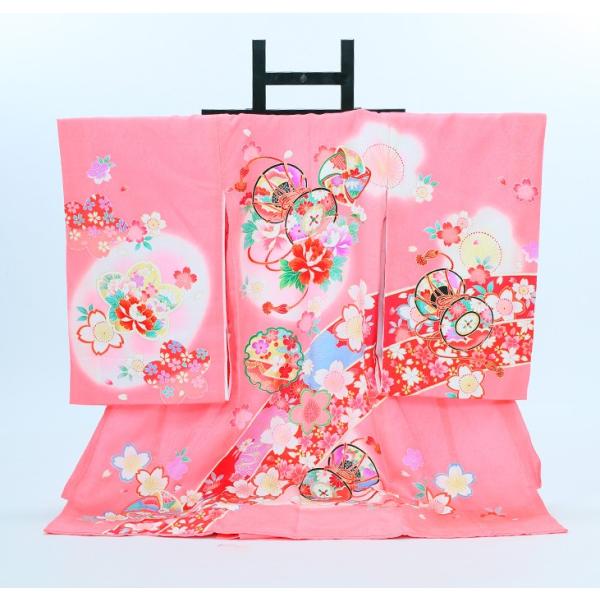女児産着レンタル【ピンク/鼓に牡丹】お宮参り 初着 祝着 フルセット 着物 赤ちゃん 女の子 ベビー 記念撮影【ご確認】※原則ご希望利用日から10日以上前の予約でご用意しております。ご利用日が直近の場合、お届けが難しい可能性がございます。※...