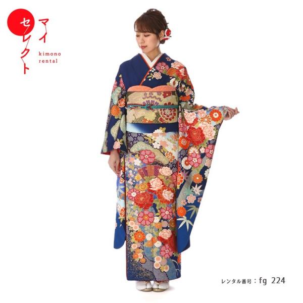 桂由美の成人式振袖一覧 | My振袖 振袖レンタル 桂由美 青 緑 正絹 fg