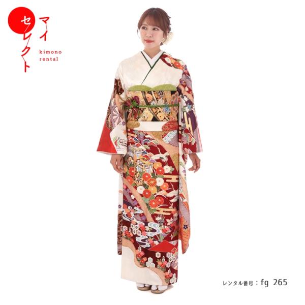 振袖レンタル 正絹 fg-265b フルセット一式 着物 人気 ネット 専門店