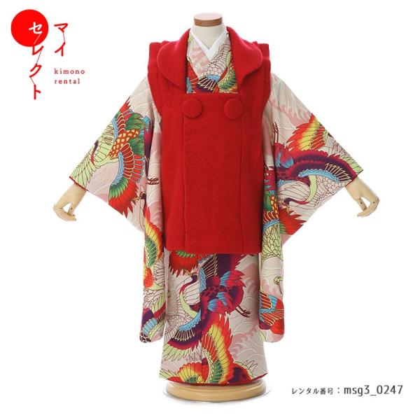 七五三コーデ画像有り「3歳女児着物フルセットレンタル」ichiha 被布