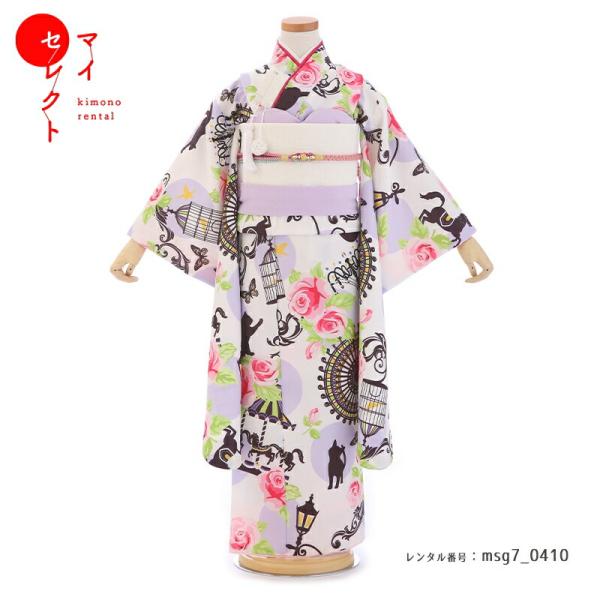 2023年新入荷 七五三コーデ画像有り「7歳女児着物フルセットレンタル」Raffine msg7-0410 110 115 120 125 人気
