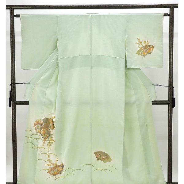 訪問着 正絹 金彩友禅 和田光正作 身丈159.5cm 裄丈62cm 付下げ リサイクル 中古 着物 結婚式 入学式 卒業式 b4114 訪問着 正絹 金彩友禅 和田光正作 身丈159.5cm 裄丈62cm 付下げ
