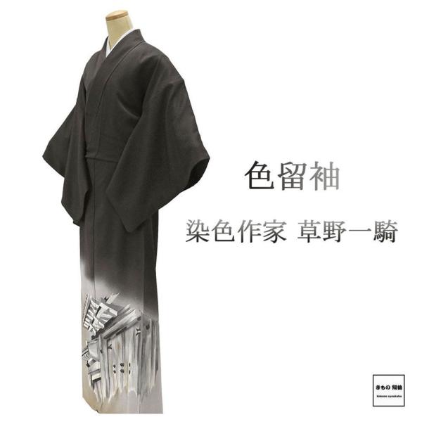 色留袖 正絹 染色作家 草野一騎作 身丈163cm 裄丈67.5cm 蔦 一つ紋