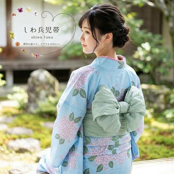 兵児帯 しわ兵児帯 簡単に結べてふわりとかわいい ゆかた帯 レディース 女性 大人 フリーサイズ p7009