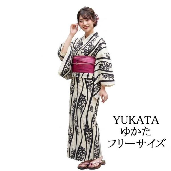 浴衣 レディース 単品 綿浴衣 萩 プレタ浴衣 ゆかた 綿 女性 大人 フリーサイズ x0498
