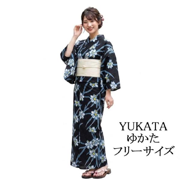 浴衣 レディース 単品 綿浴衣 草花 プレタ浴衣 ゆかた 綿 女性 大人 フリーサイズ x0500