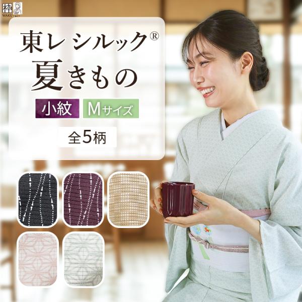絽 江戸小紋 フルセット 夏帯付 洗える着物 シルクタッチ 美品　夏着物　薄物 洗える着物 夏着物 夏 東レシルック 京都染め 洗える夏着物 小紋 絽