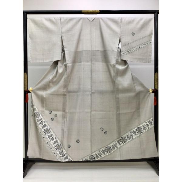 着物 単衣 しょうざん謹製 単衣生紬訪問着 未使用 幾何学模様 着物 単衣 しょうざん謹製 単衣生紬訪問着 未使用 幾何学模様