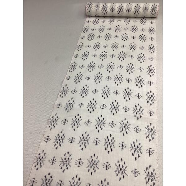 布　レース　巻き　反物 越後上布反物 雪さらし済 未仕立て品 中古 きもの反物 夏 麻反物 絣柄