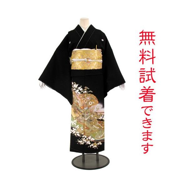 黒留袖　フルセット　未来へ羽ばたく願い　鶴　163　金彩　躾糸付き　比翼　Q5 YUMI KATSURA（ユミカツラ） 桂由美/彩ね絵巻 黒留袖レンタル 460番