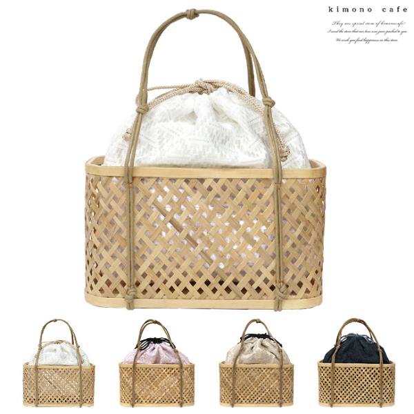 【30％OFF対象品】大人 浴衣 カゴ 巾着 レース 白カゴ 白 紺 グレー ピンク 大人 籠 かご バッグ 夏 浴衣用 新作 爆買