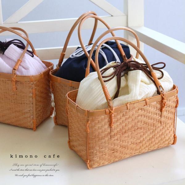 【30％OFF対象品】大人 浴衣 カゴ 巾着 レース 小さめ 竹カゴ  編みカゴ 白 紺 藤色 大人 籠 かご バッグ 夏 浴衣用 爆買