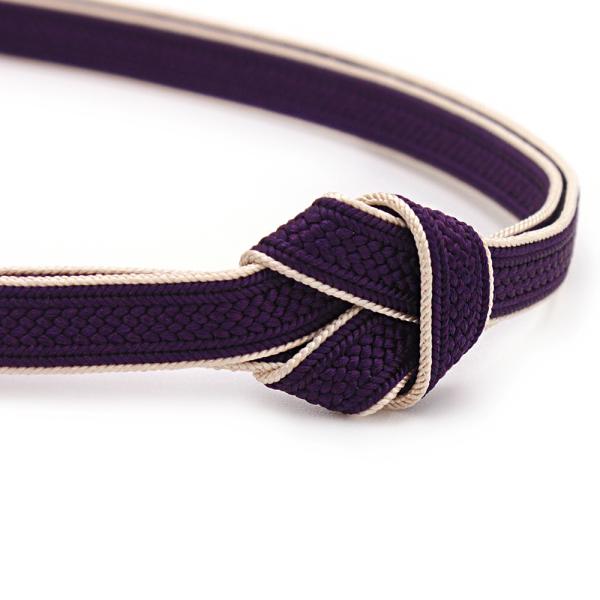 帯締め 三分紐 正絹 翠嵐工房 紅梅組 紫 ライトベージュ 白 オフホワイト 日本製 新品 未使用 お洒落着 カジュアル 可愛い 大人可愛い 上品 締まる 締めやすい 単品 No.10-5864■長さ  約123cm（房を含まず）   幅 ...