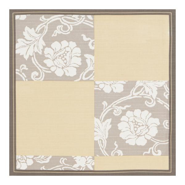 風呂敷 日本製 50cm幅 有職 川島織物 和柄 綿小ふろしき 瑞兆唐草 ベージュ 白 薄茶色 唐草 花 葉 蔓 モダン 北欧 ランチョンマット インテリア スカーフ ティッシュカバー リメイク タペストリー バスケット プレゼント 贈り物...