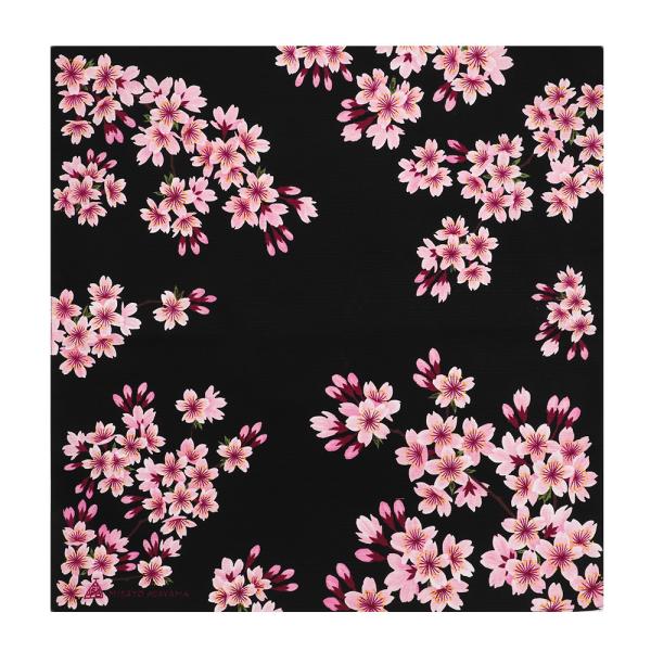 風呂敷 日本製 50cm幅 中巾 桜 さくら サクラ 黒 ピンク 紫 浅山美里 ASAYAMAMISATO 和 綿100％ 粋 モダン 北欧 テーブルクロス インテリア スカーフ リメイク タペストリー ワイン包装 ペットキャリー プレゼン...