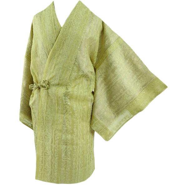 正絹薄目の緑　上品二重紗 幅大きめ kimonochidori_3-0385