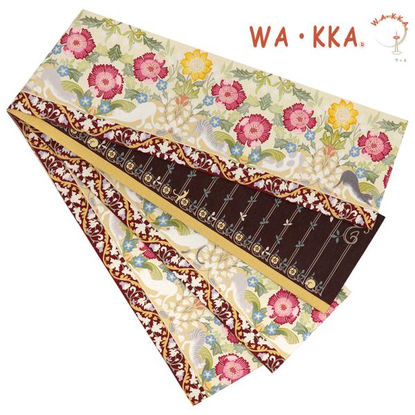 半幅帯 WA・KKA WAKKA ワッカ 「Cat's away」 リバーシブル 正絹