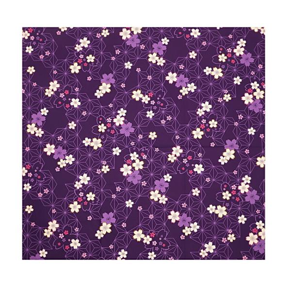 風呂敷 エコバッグ レジ袋 お買い物バッグ 日本製 114cm幅 大判 紫 桜 さくら 花 和柄 綿100％ 粋 モダン 北欧 テーブルクロス インテリア スカーフ リメイク タペストリー ワイン包装 ペットキャリー プレゼント 贈り物 ギ...