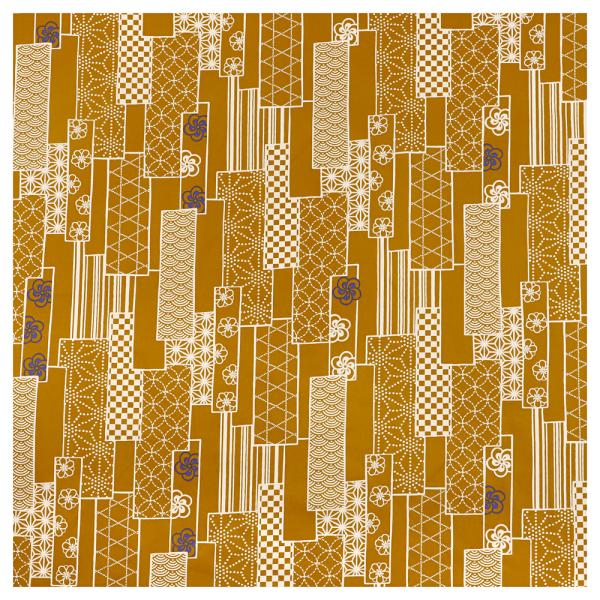 風呂敷 日本製 114cm幅 大判 黄土色 茶 白 オフホワイト青 短冊 小紋 青海波 麻の葉 市松 縞 七宝繋ぎ 花 梅 和柄 綿100％ 粋 モダン 北欧 テーブルクロス インテリア スカーフ リメイク タペストリー ワイン包装 ペット...