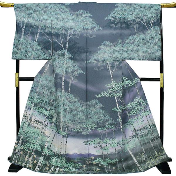 訪問着 着物 富士山 正絹 結婚式 礼装用 世界文化遺産 日本シリーズ
