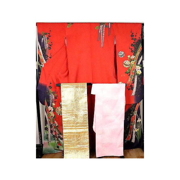 正絹 振袖 長襦袢セット古典柄熨斗模様トールサイズ 正絹 振袖 長襦袢セット古典柄熨斗模様トールサイズ 振袖 長襦袢 袋帯