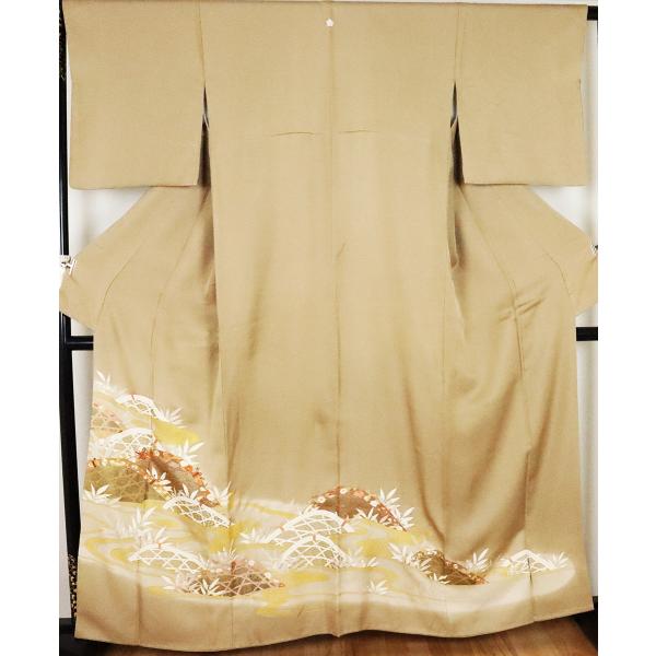 色留袖 正絹 柴垣 笹 流水 Lサイズ ki25211 美品 着物 レディース 入学式 卒業式 結婚式 送料無料 リサイクル 中古